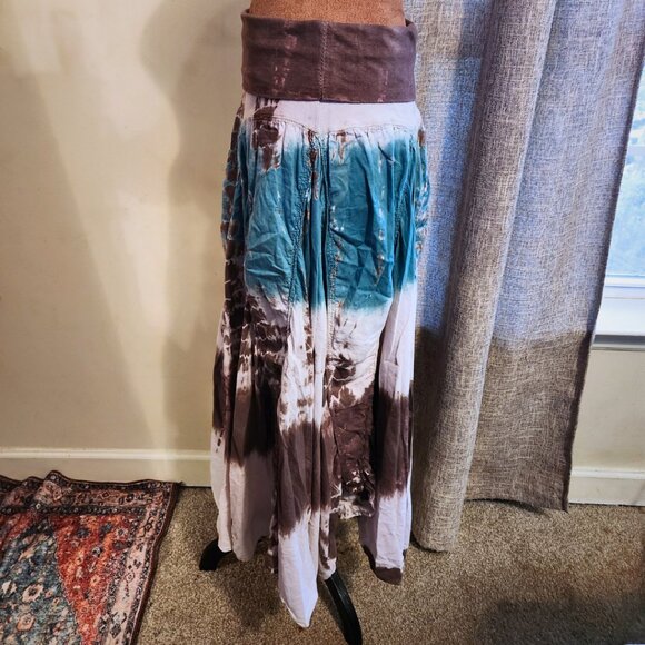 Baba Indian Handcrafted Tie-Dye Maxi Skirt | Tulip Hem & Boho Style | Size M - Picture 2 of 13